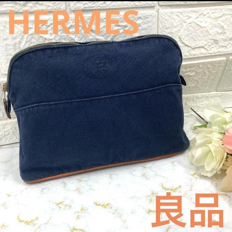 人気のクリスマスアイテムがいっぱい！ 良品❣️HERMES エルメス ボリードポーチMM コットン100 バッグ