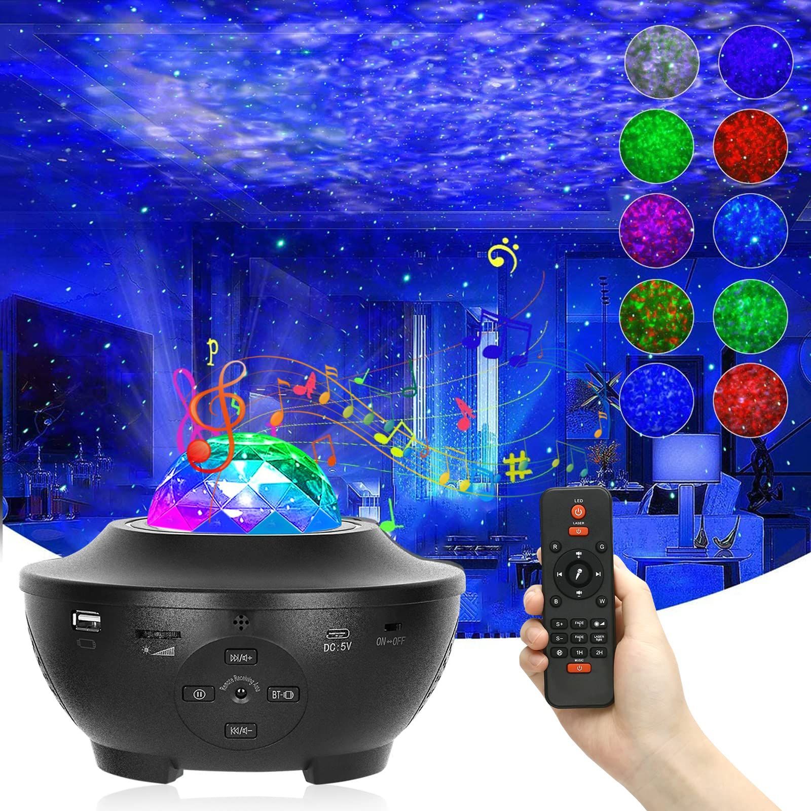 音楽再生 家庭用プラネタリウム ベッドサイドランプ スター