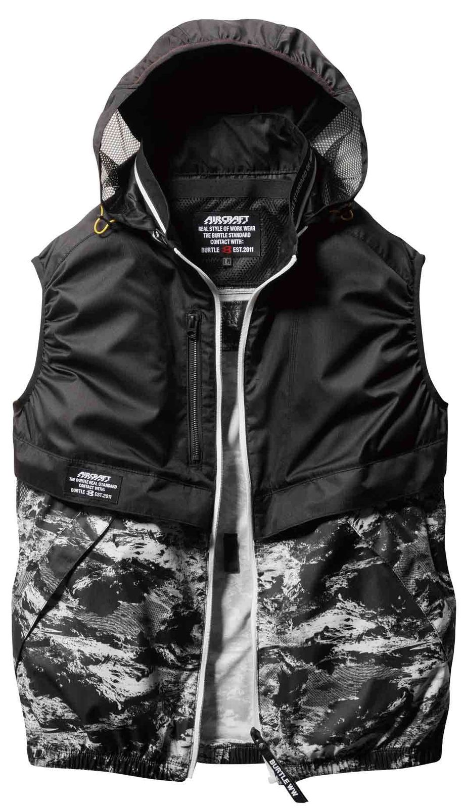 BURTLE バートル エアークラフトベスト ユニセックス 春夏用 ブラックウッド AC1174 73 XXL ブラックウッド Free Size