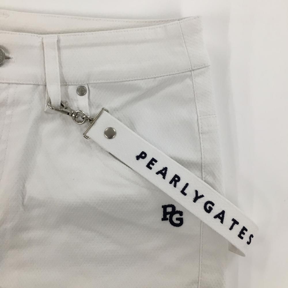 パーリーゲイツ　PGロゴ ホワイトパンツ 4 白　ホワイト　ゴルフ　ストレッチ PEARLY GATES - 【美品】パーリーゲイツ ショートパンツ 白 地