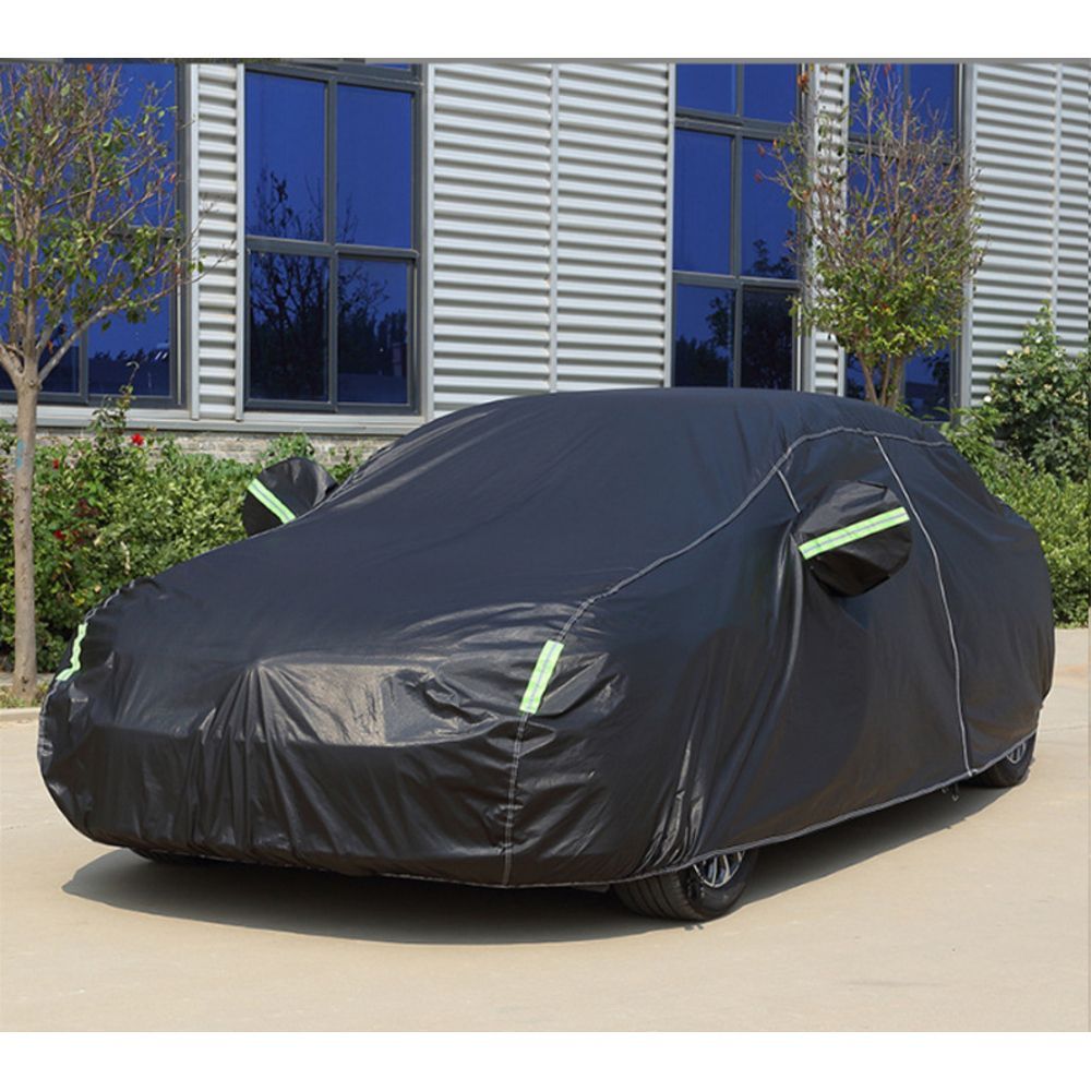 ブラック  2L  車 ボディカバー pmycarbody04 車カバー 車 ボディカバー カーカバー 自動車カバー 車体カバー 自動車 車用 保護 耐寒 キズ防止 軽量 反射材 収納袋付き ドア開閉可能 ファスナー 雨