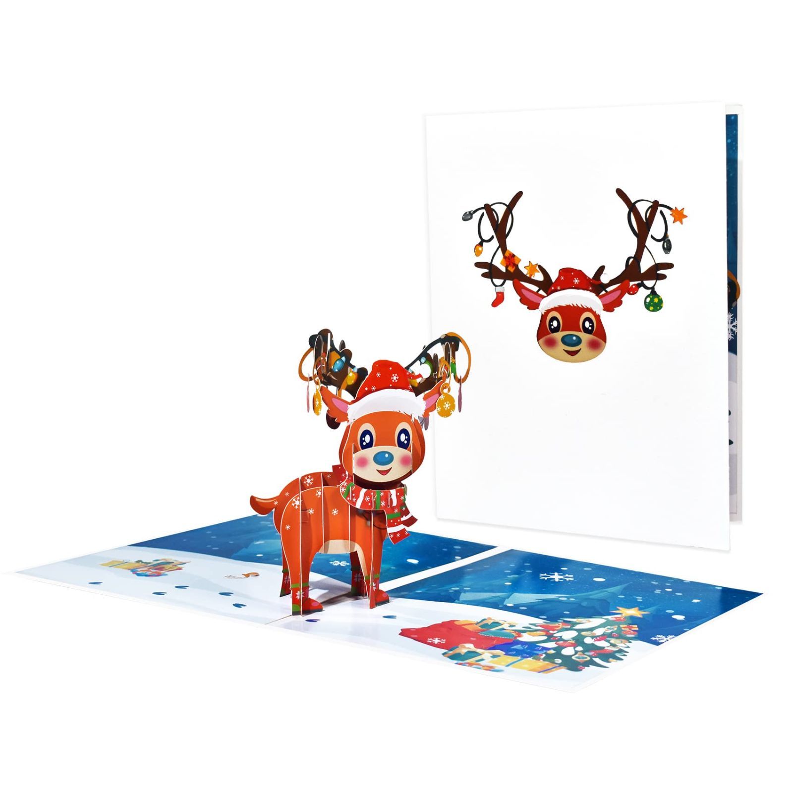 数量 Ants トナカイポップアップ カード 面白い ポップアップホリデーカード のための手作りの3 Dポップアップグリーティングカード 子供妻女性のための3 D 新年カード Magic