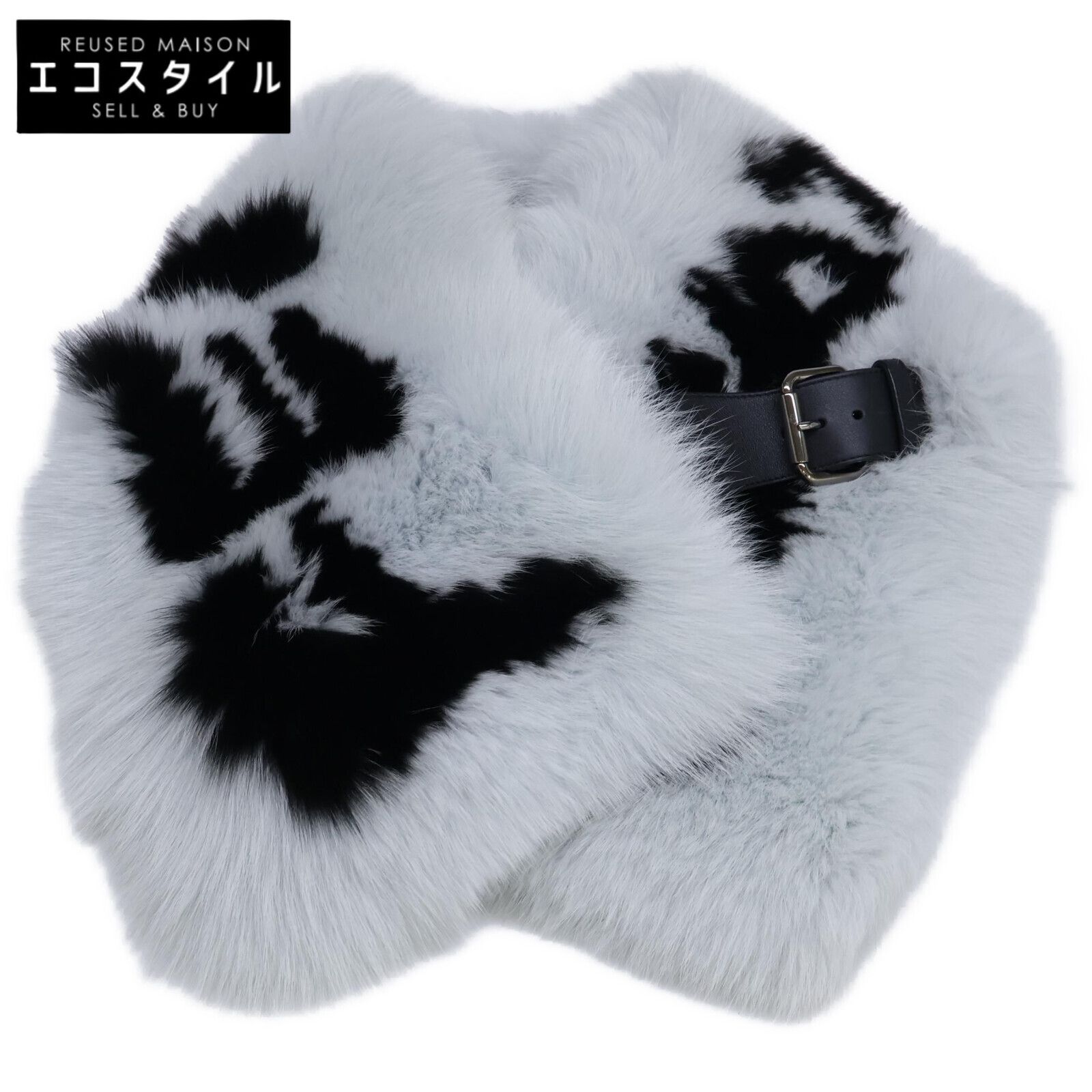 FENDI フェンディ | 正規 FNL121 1UY F07SQ フォックスファー|シルク レザーベルト ティペット