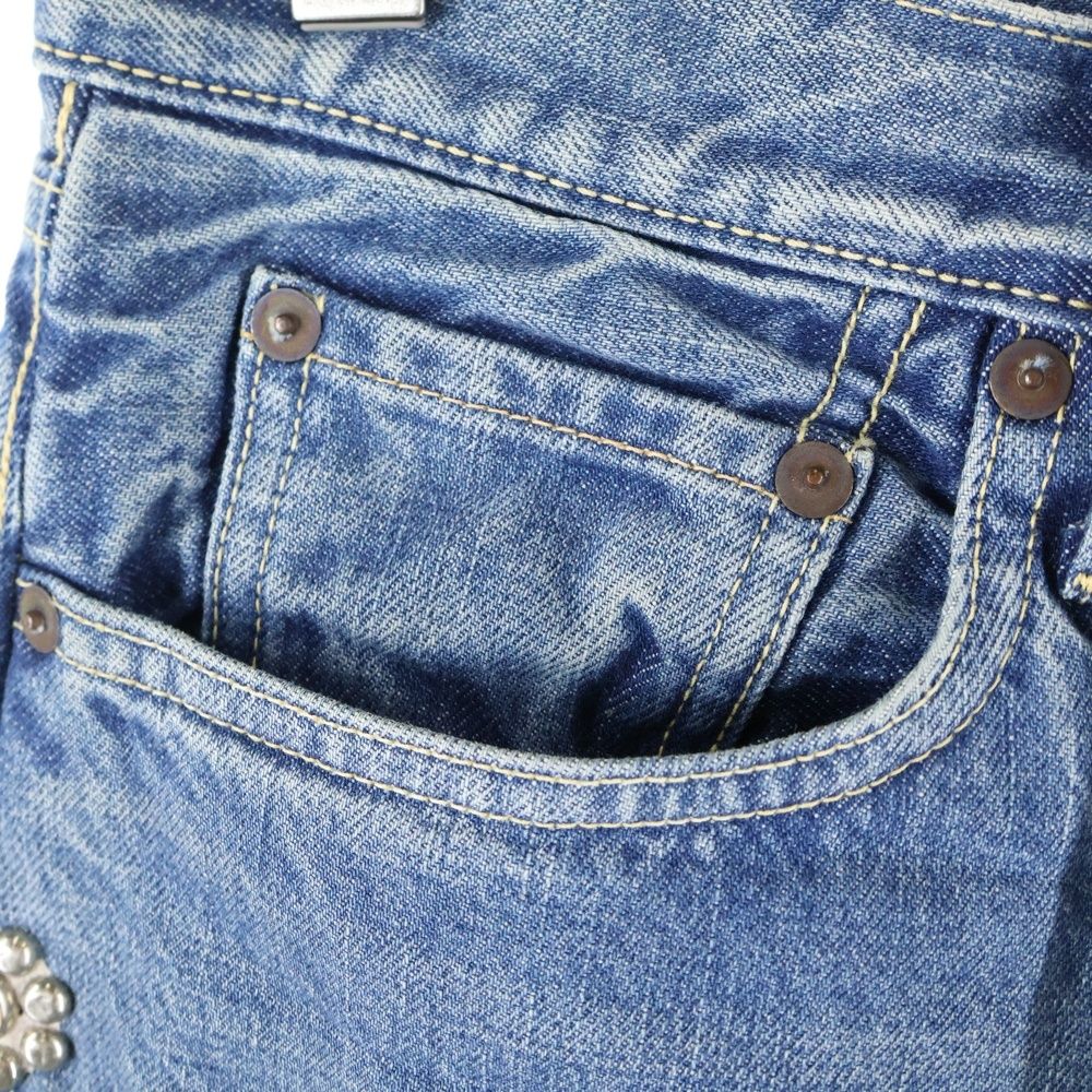 KAPITAL キャピタル 14 oz 5 P モンキーCISCOスタッズデニムパンツ インディゴ EK-1174