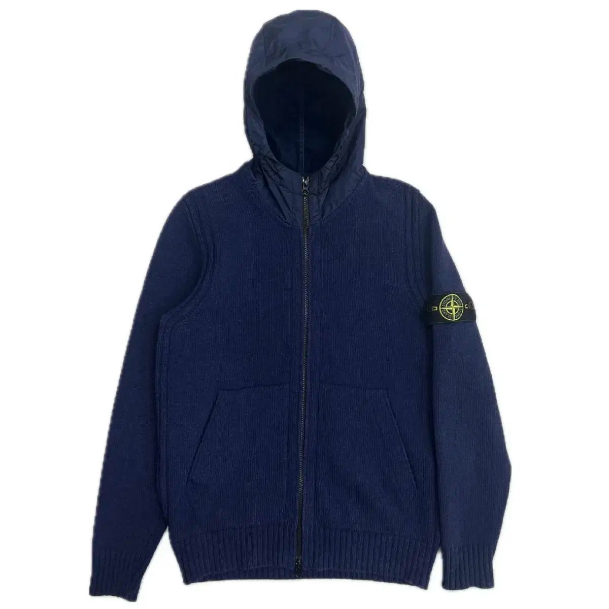 STONE ISLAND ネイビー フード付きパーカー