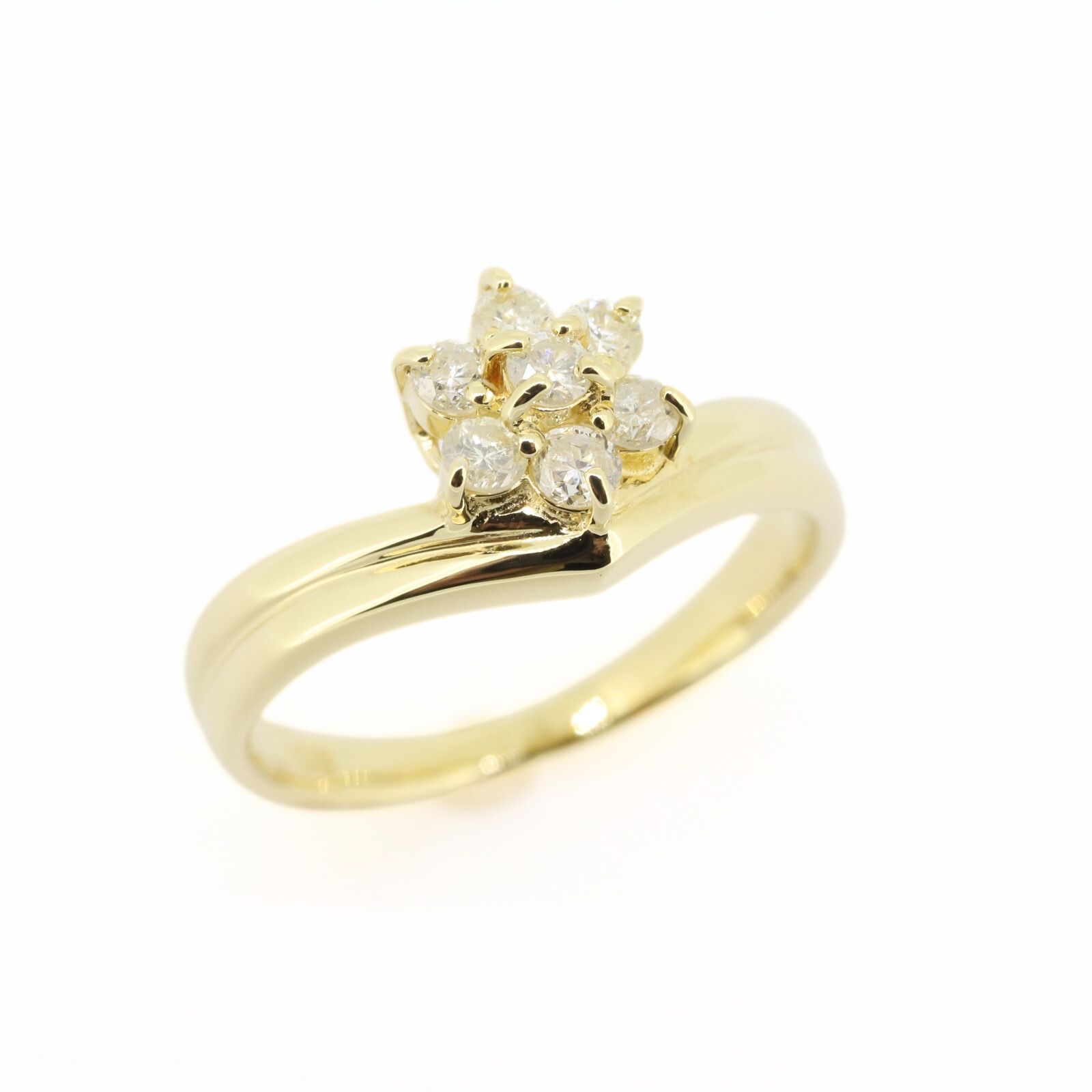 ジュエリー K18YG リング ダイヤモンド 0.23ct フラワーモチーフ 新品  