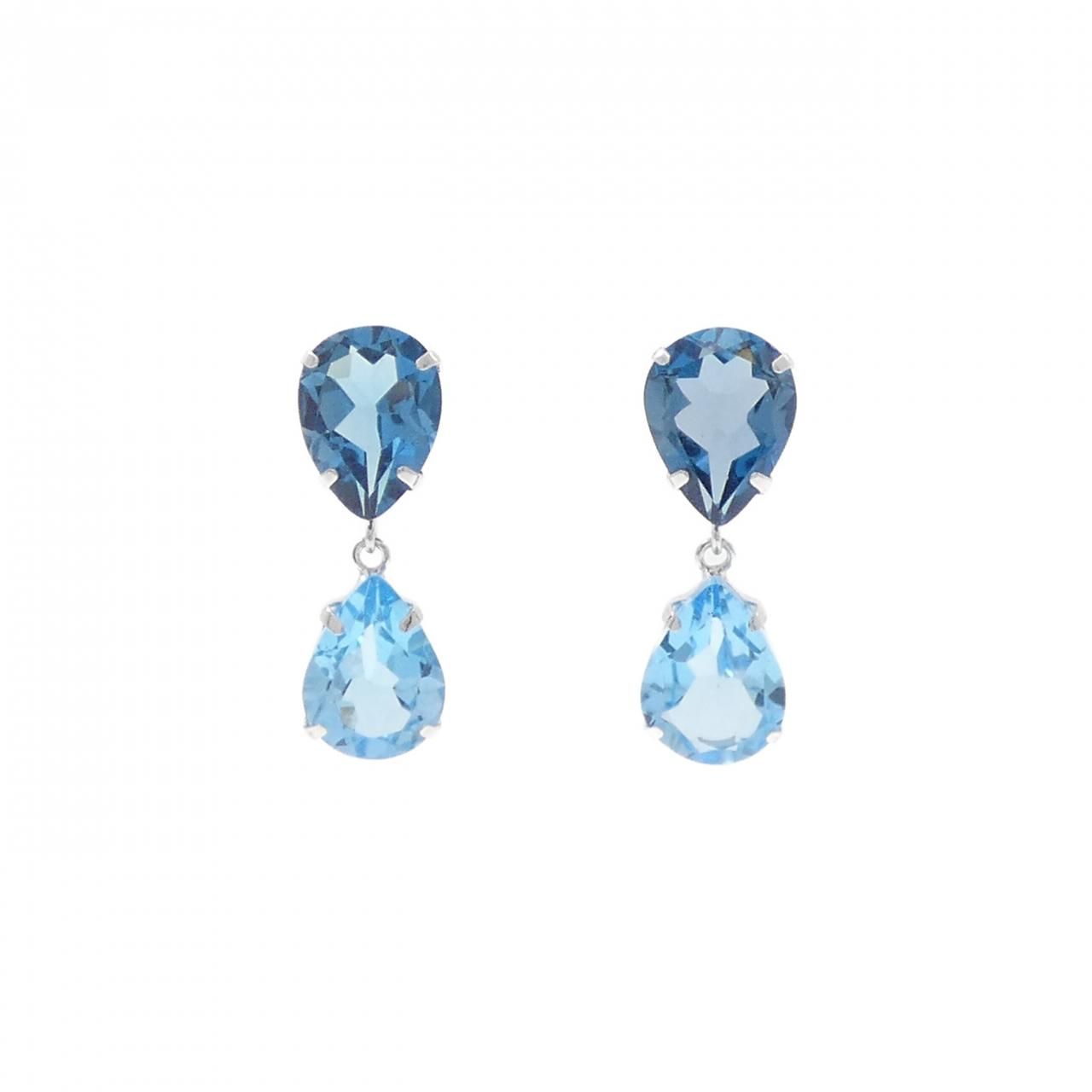 K18WG ブルートパーズ ピアス 4.80CT
