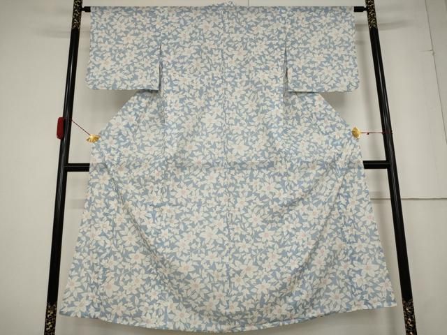 平和屋着物 夏物 小紋 絽 花尽くし 洗える着物 AABB0631st