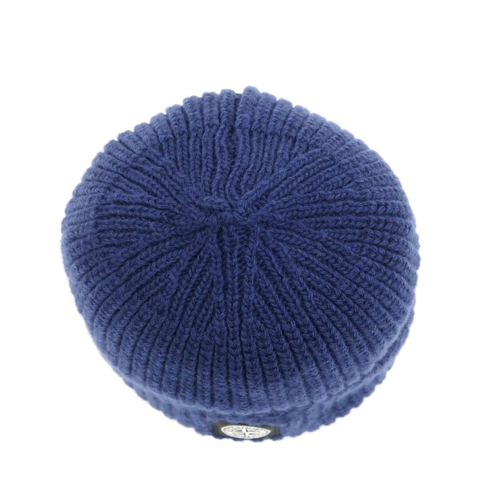 【新品未使用】STONE  ストーンアイランド ニット帽 ネイビー STONE ISLAND *ストーンアイランド* ストライプ ニット ビーニー