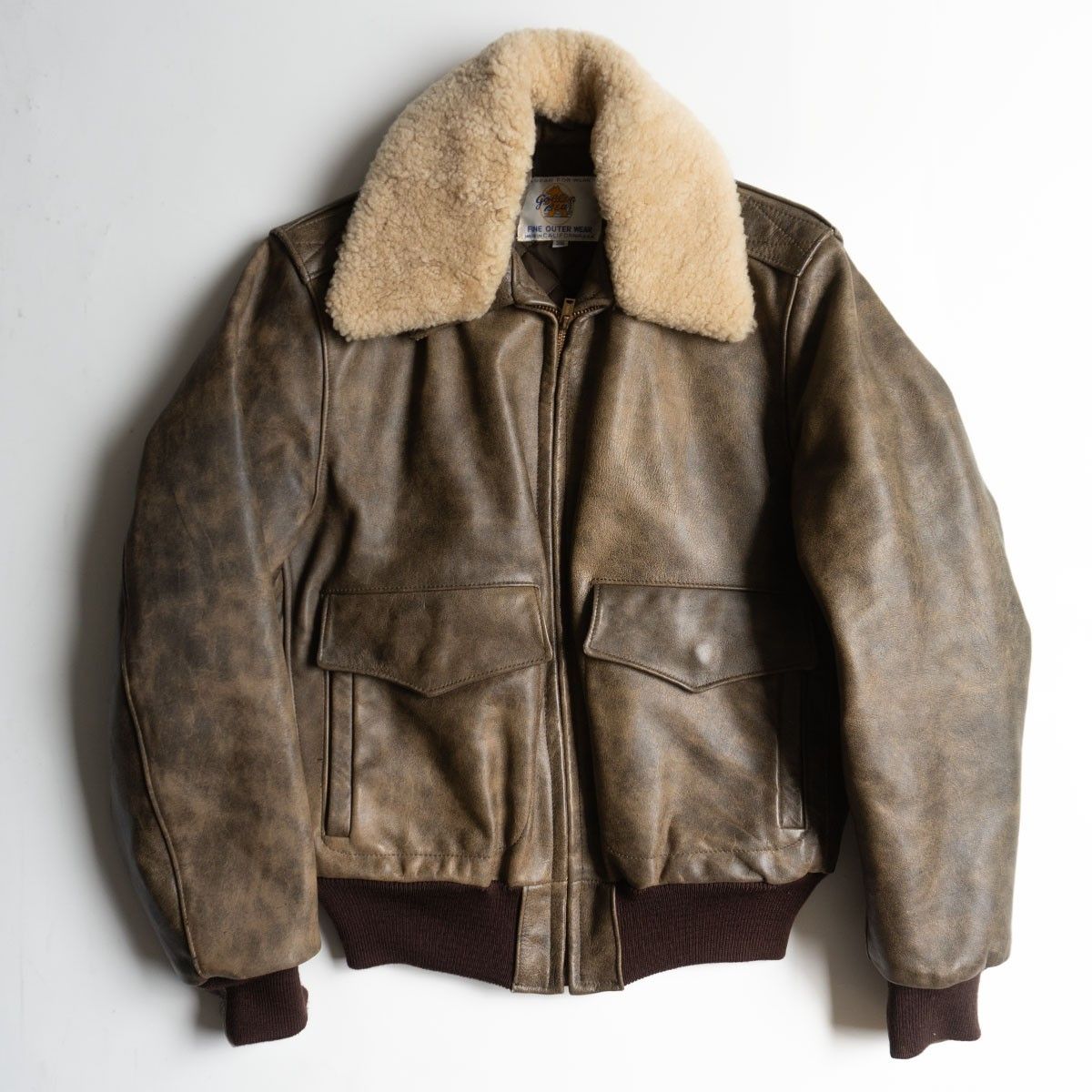 美品/加工モデル】GOLDEN BEAR【G-1 レザー フライトジャケット