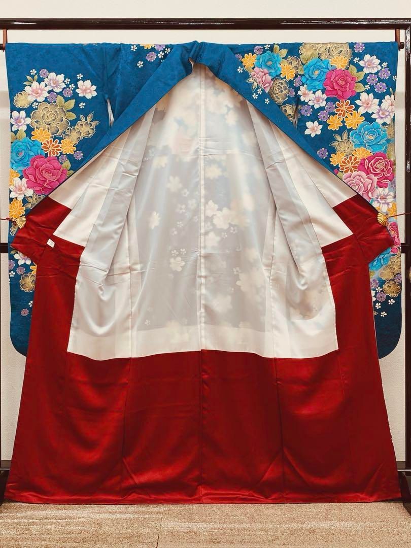 振袖 豪華 ラメ刺繍 金彩 紋意匠 身丈160cm パールトーン加工済 振袖 豪華 ラメ刺繍 金彩 紋意匠 身丈160cm パールトーン加工済