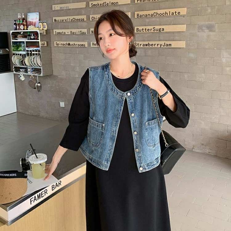 ベスト ジレ 隠してお洒落デニムベストトップス レディース デニムベスト レディース トップス ベスト ジレ Gジャン 襟付き