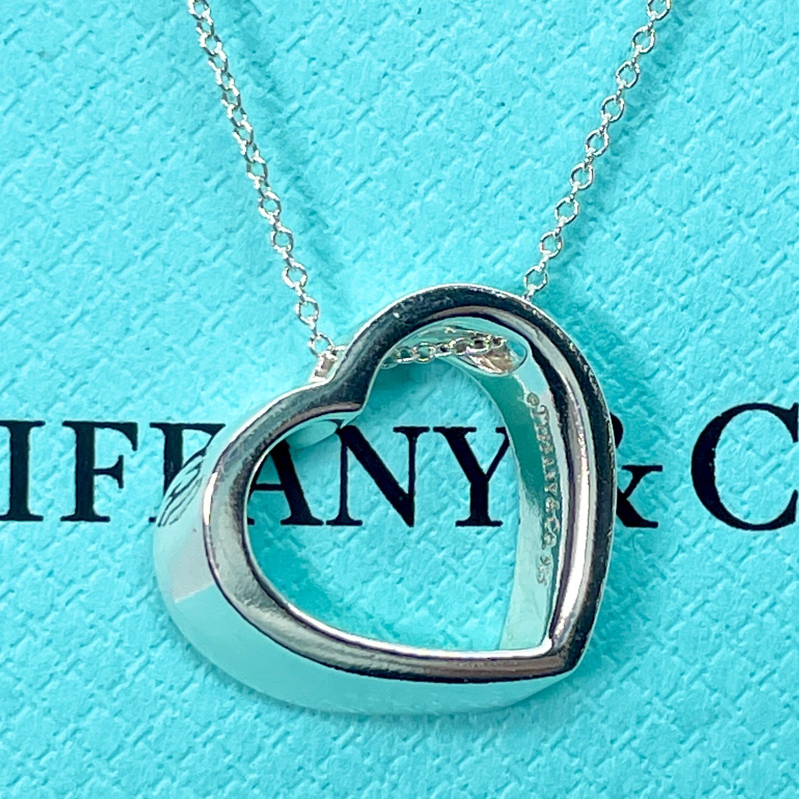 美品ティファニー ジオメトリック ハート ネックレス シルバー