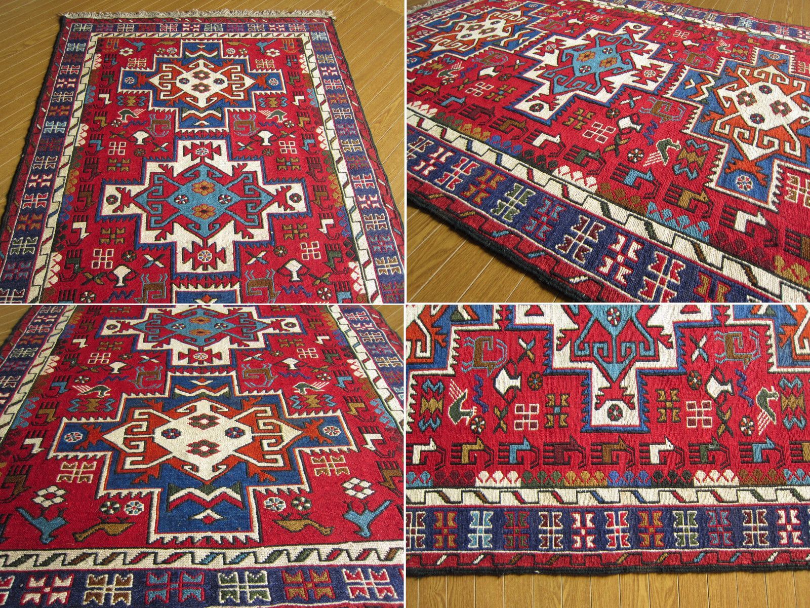 151×106】イラン直輸入☆アゼルバイジャン産キリム・KILIM□2034-431