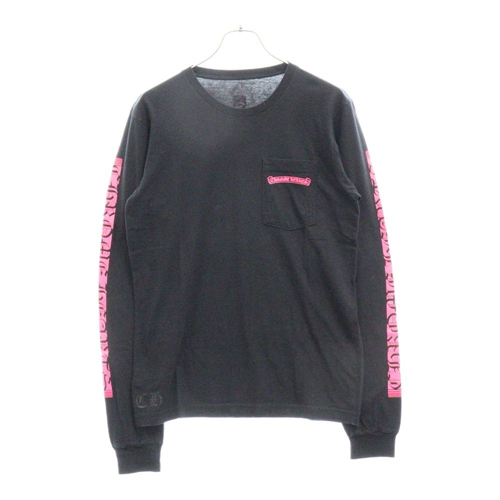CHROME HEARTS (クロムハーツ) NEON PINK STRIPE LOGO L/S TEE ネオン 