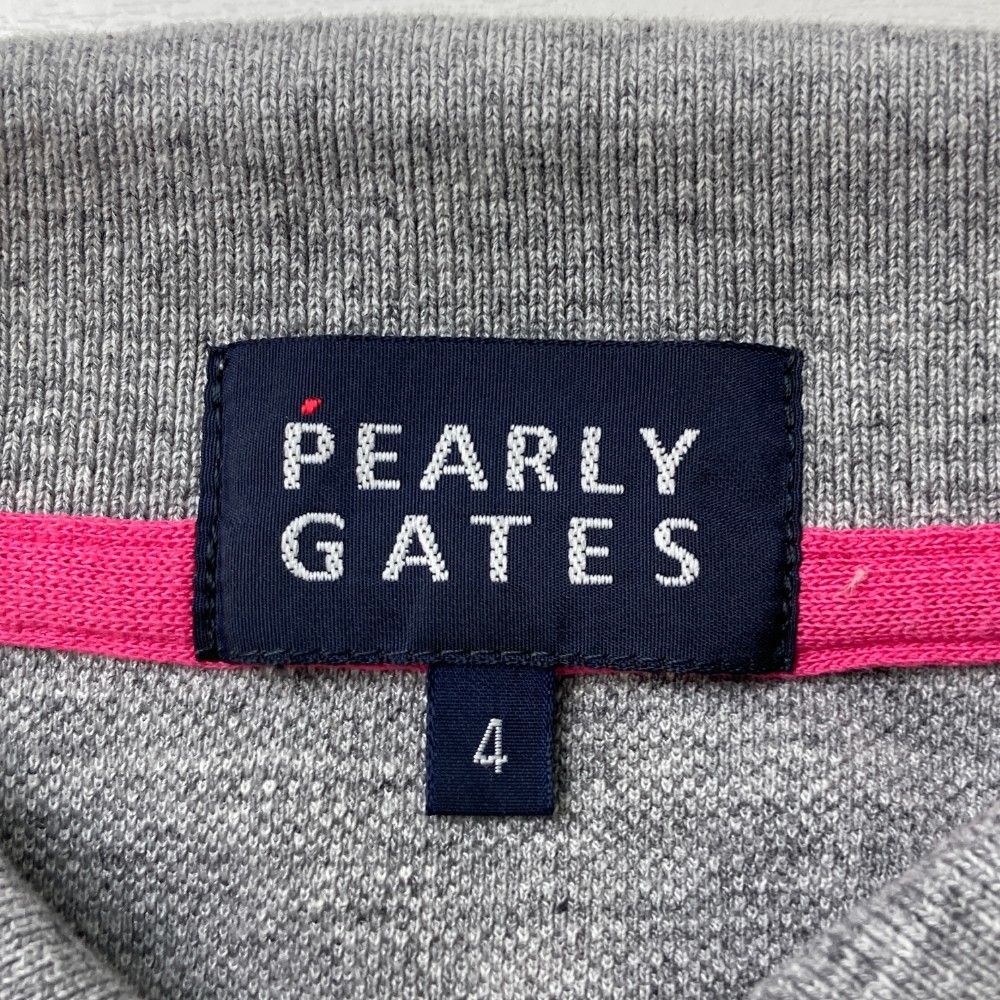 サイズ：4 PEARLY GATES パーリーゲイツ  半袖ポロシャツ ボーダー柄 グレー系 [240101445124] ゴルフウェア メンズ ストスト サイズ：4 PEARLY GATES パーリーゲイツ 半袖ポロシャツ