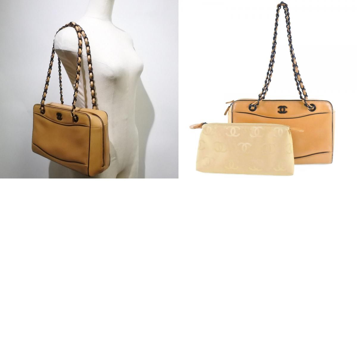CHANEL シャネル チェーン ショルダーバッグ ラムレザー ココマーク CHANEL シャネル ダイヤステッチ ココマーク フリンジ ブラック