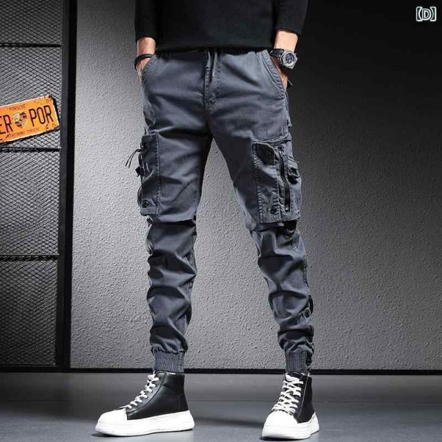 [28 ]メンズ ファッション オシャレ 男性用 シンプル 大人 かっこいい カジュアル ストリート ヒップホップ HipHop ブラック パンツ 春 レトロ マルチ パンツ