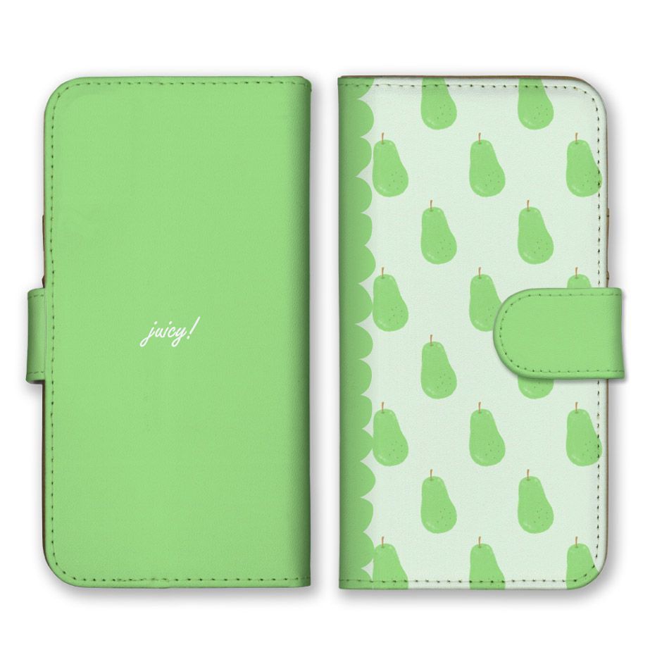 MUVEILミュベールスマホケース手帳タイプ　グリーンxイチゴ MUVEILミュベールスマホケース手帳タイプ グリーンxイチゴ MUVEIL