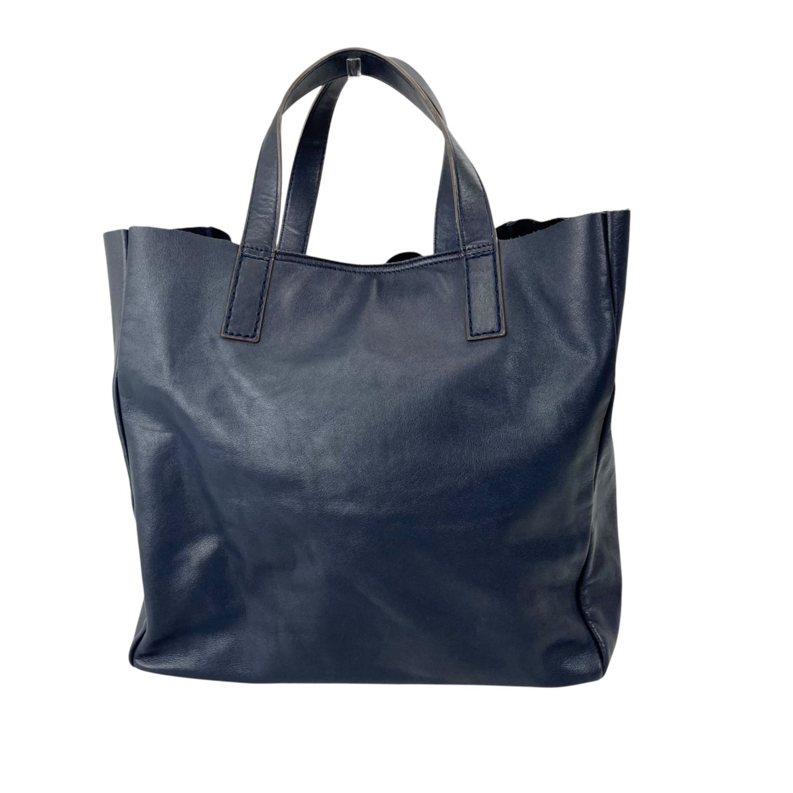 ANYA HINDMARCH 濃紺 レザートート ギャランティカード有
