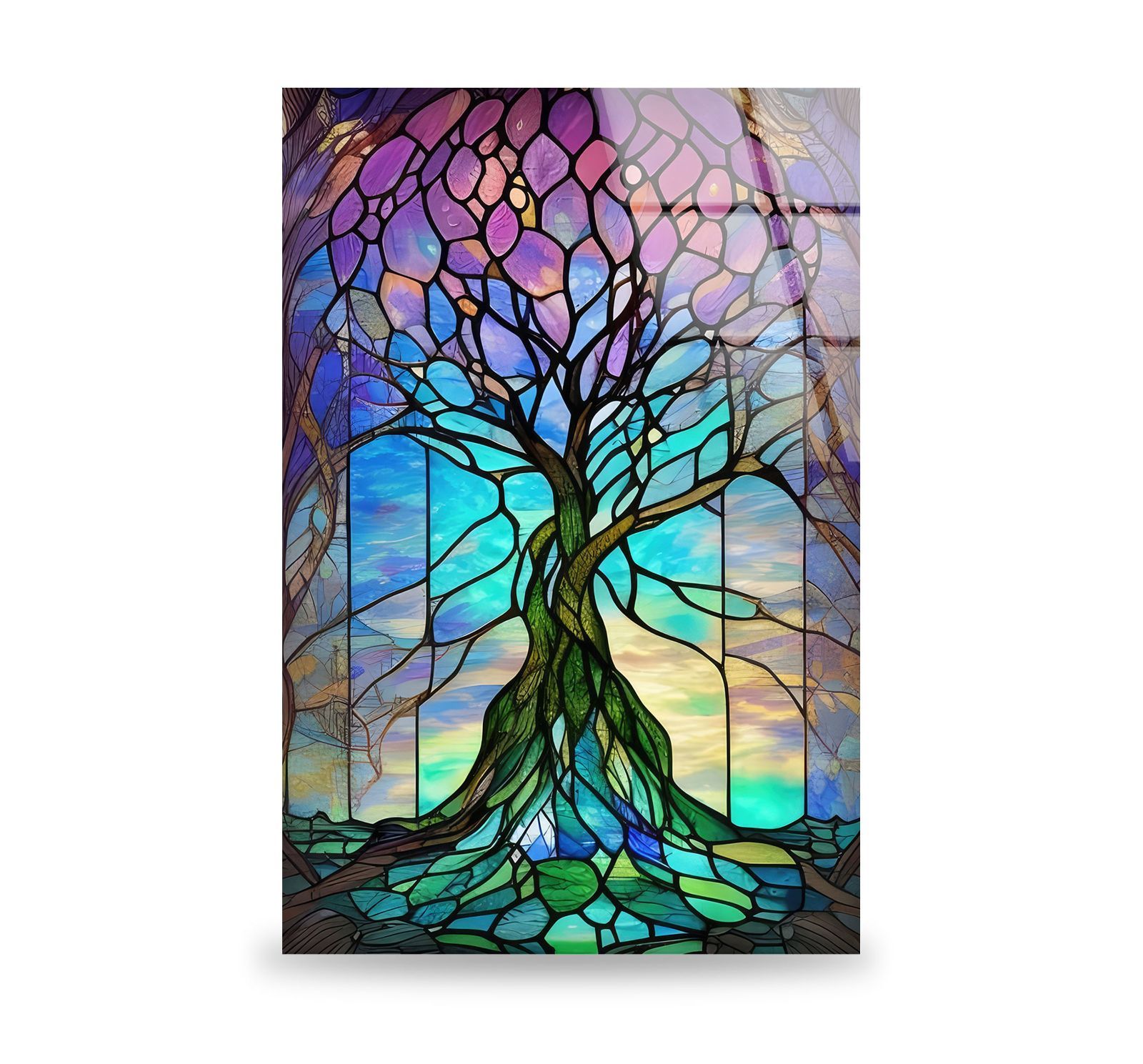 ガラスウォールアート ガラスアート素材：4mmの強化ガラス、ガラスの壁