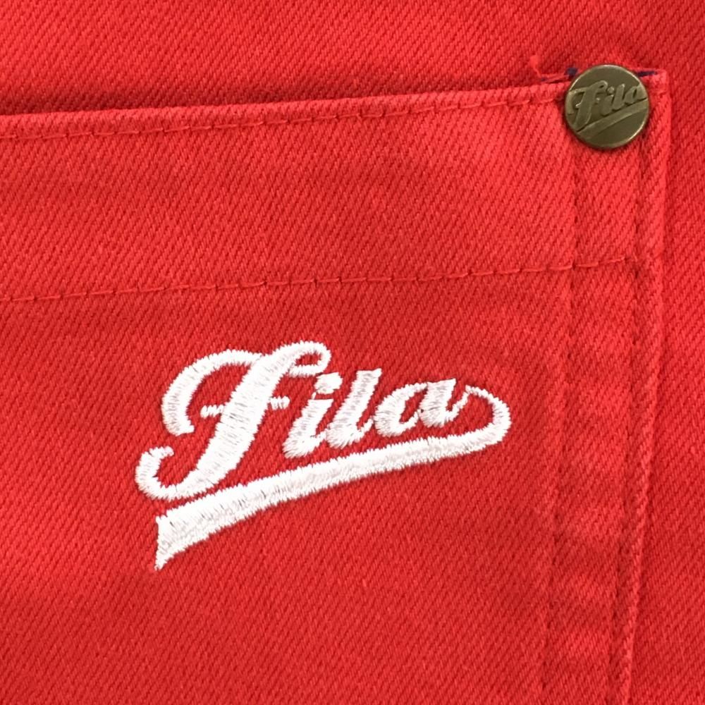 フィラゴルフ スカート レッド ポケットトリコロールライン  レディース S ゴルフウェア FILA GOLF