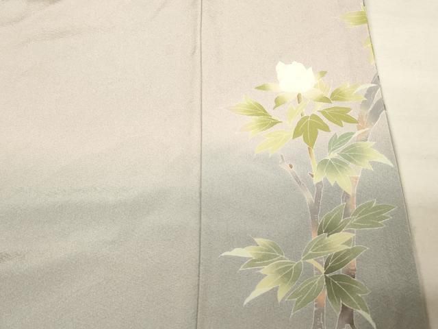 平和屋着物○十日町友禅作家 岡村蒼風 訪問着 牡丹文 暈し染め 正絹