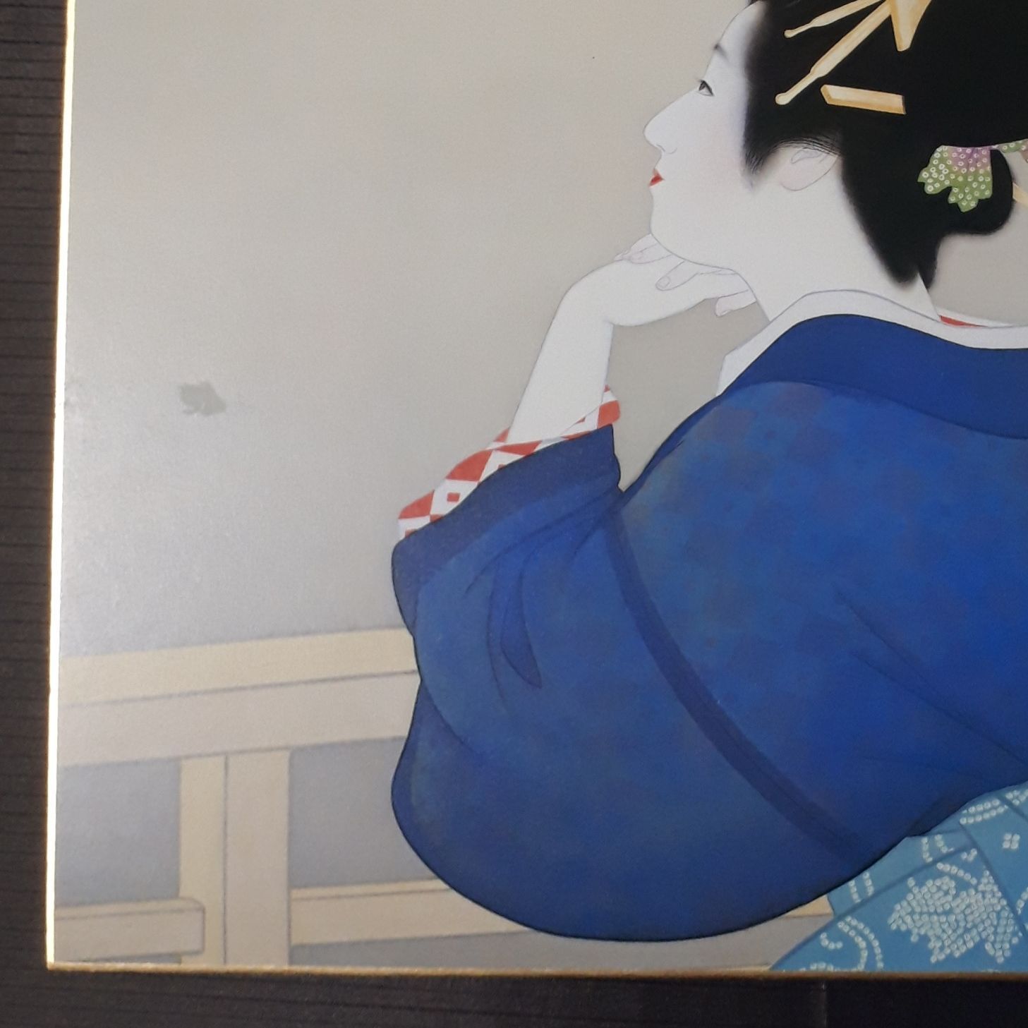 色紙アート 上村松園 待月 日本画 日本美人 着物 和装 色紙絵 インテリア （２２０） - メルカリ