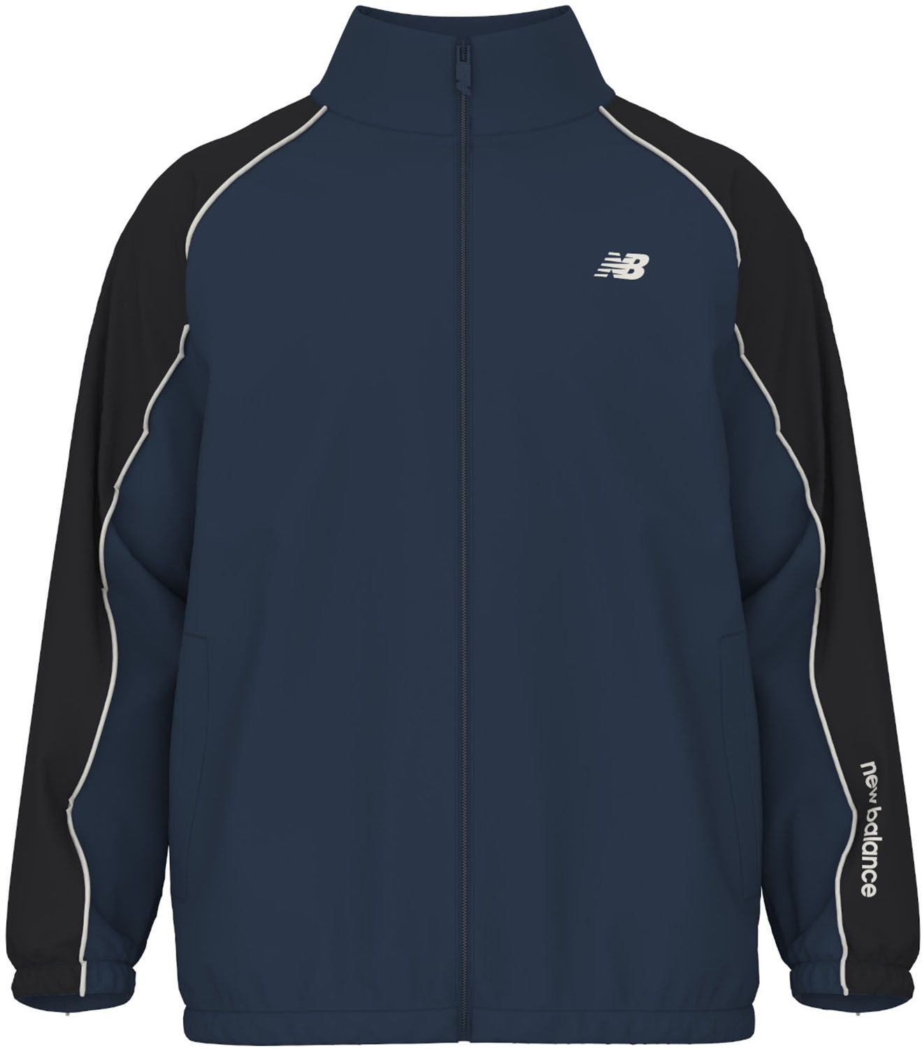 ニューバランス New Balance 53ウーブントラックジャケット 裏トリコット起毛 上着 裏起毛 3シーズン トレーニング ランニング ジョギング ジム ウォームアップ ウエア ルーズシルエット AMJ53171 NNY NBネイビー