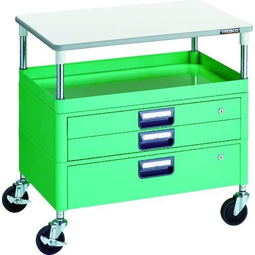 2営業日で発送 TRUSCO トラスコ中山 TRUSCO フェニックスワゴン 省音 750X500 H740 引出付 天板付 YG色