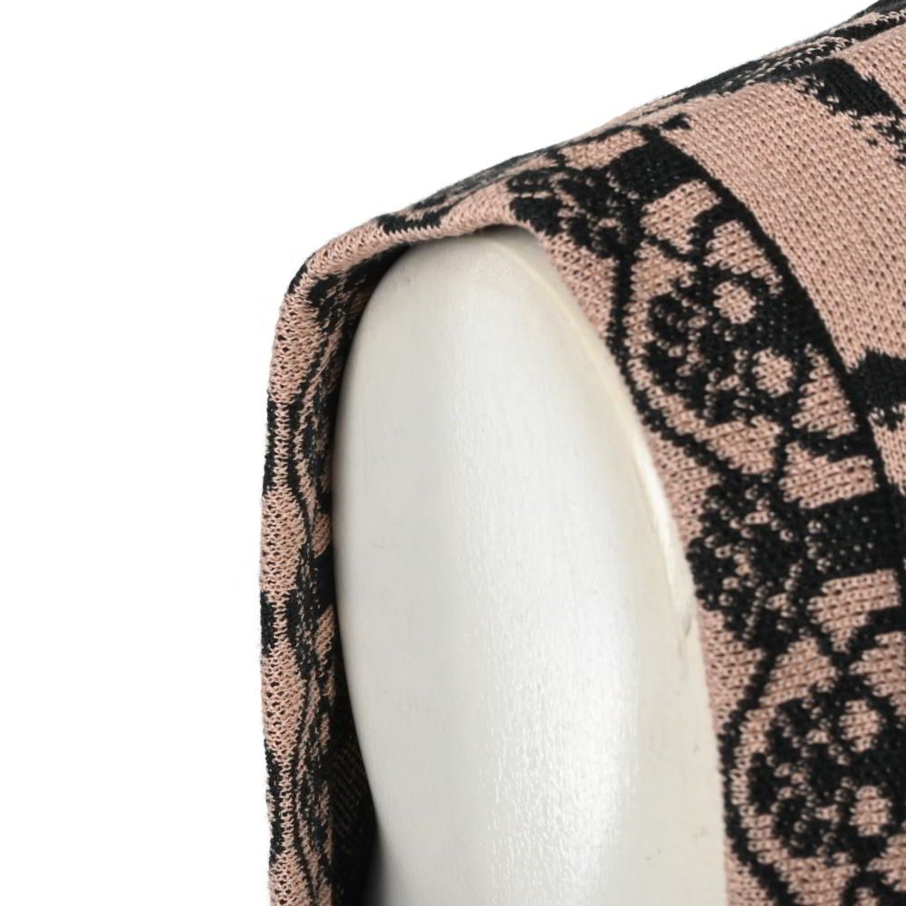 CHANEL 18C P58157K07638 ギリシャプリント ノースリーブ シルク混  