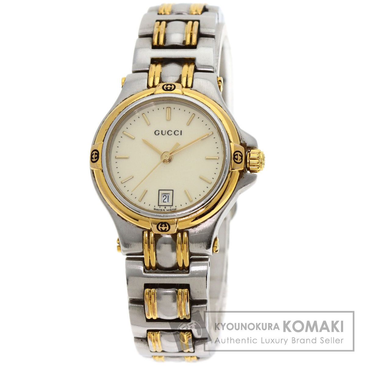 GUCCI グッチ 9040L ラウンドフェイス 腕時計 SS SS レディース [中古] GUCCI - GUCCI グッチ 9040L ラウンドフェイス 腕時計 SS SS