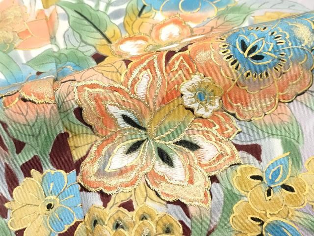 彩花宜しくお願いします♪♪♪出品商品プラス変更 平和屋本店□極上 創業460年・千總 訪問着 刺繍 更紗花文 暈し