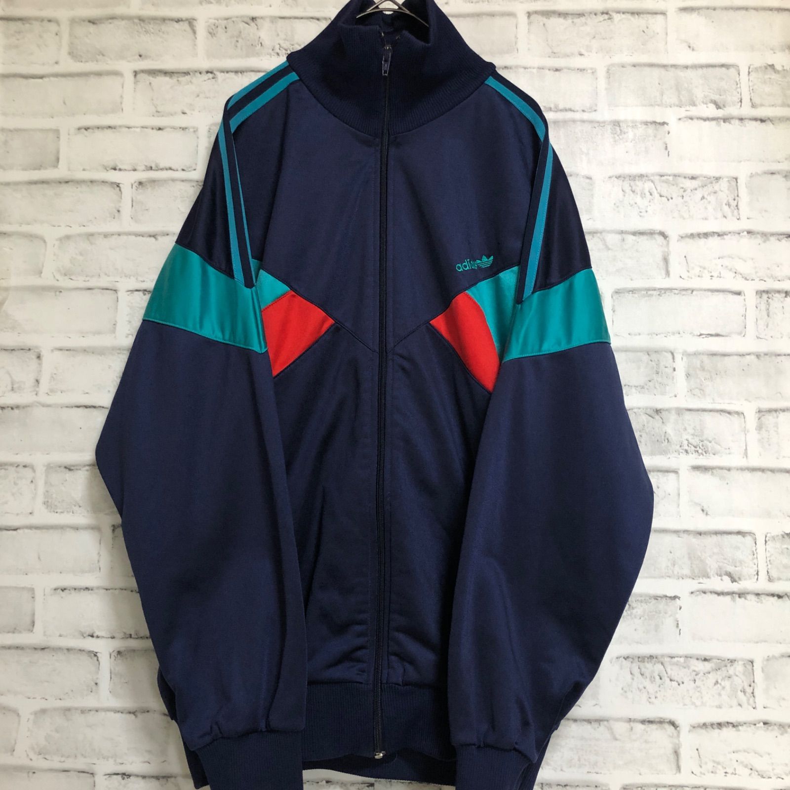 80s⭐️adidas トラックジャケット/ジャージ XL 刺繍トレファイル 