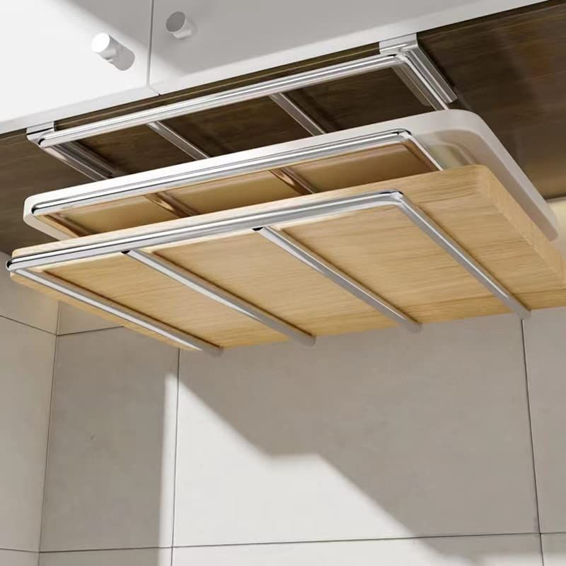 【新着商品】穴あけ不要 ステンレス製 キッチン収納 ネジ止め不要【奥行き30】 戸棚下多機能ラック 吊り下げラック 吊り戸棚下 まな板収納 2段式戸棚下まな板ホルダー まな板スタンド GOENDR