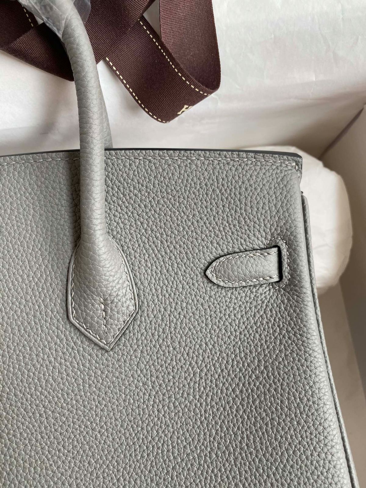 エルメス birkin Cumulus グレー シルバー バックル レディース