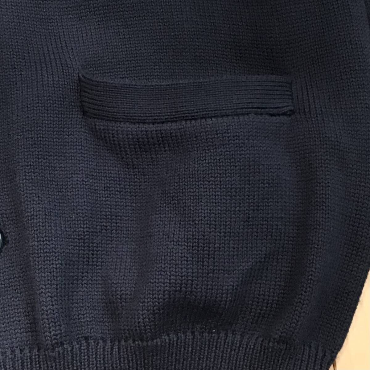 BAPE エンブレム ロゴ ニット カーディガン Lサイズ ネイビー a 