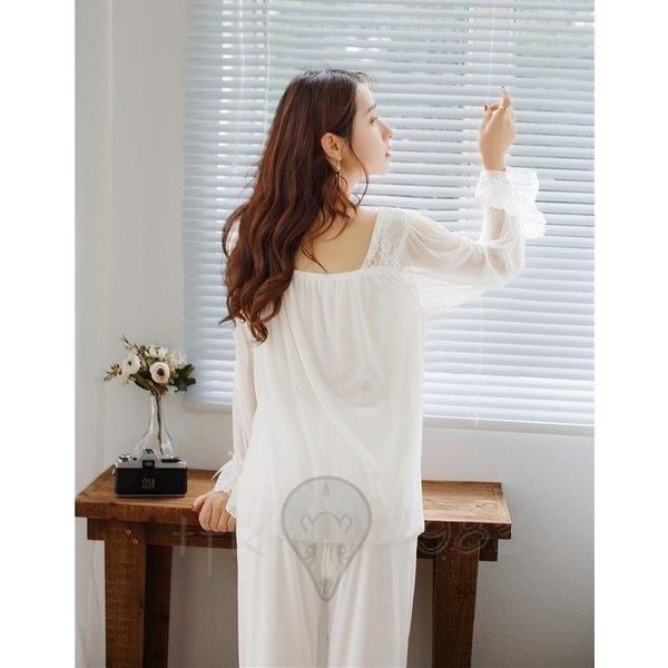 白レース ロングパンツ