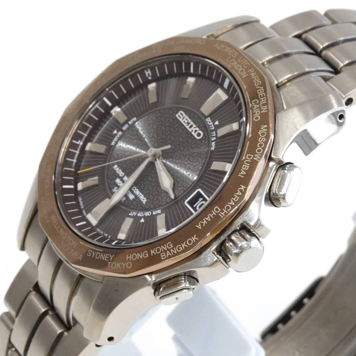 SEIKO セイコー ブライツ ワールドタイムソーラー電波時計 SAGZ031メンズ チタン 中古 - メルカリ