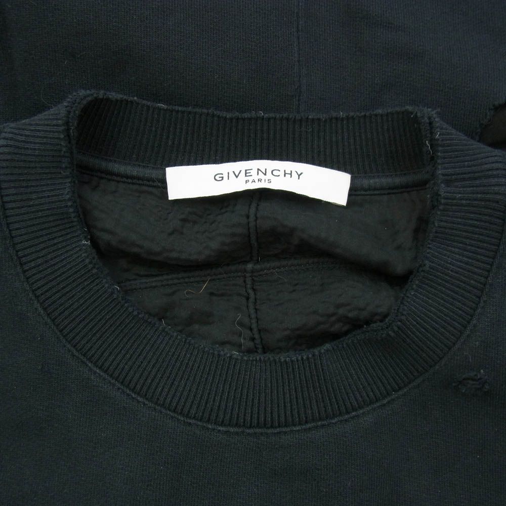 GIVENCHY ジバンシィ スウェット デストロイ加工 コットン ブラック GIVENCHY ジバンシィ 16F 7364 653 デストロイ ダメージ