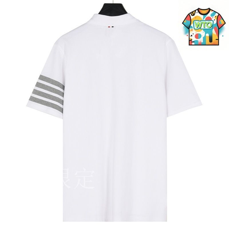 今日 基礎織帶ポロ T シャツ 4 色 |Ribbon Trim Polo