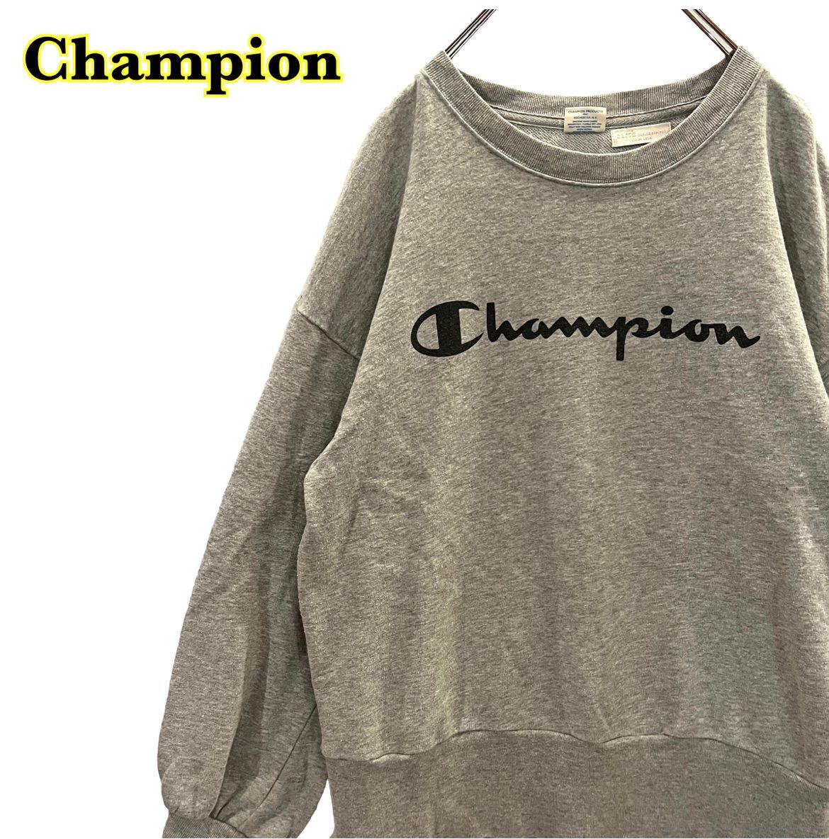 Champion チャンピオン　earth スウェット　トレーナー ロゴプリント　グレー　レディース　Fサイズ