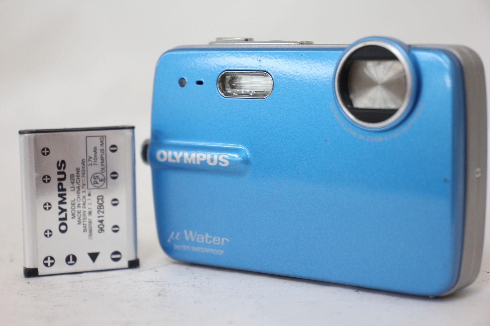 返品保証】 オリンパス Olympus μ-550WP 3x バッテリー付き コンパクト 