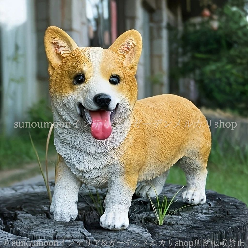 ガーデニング ガーデンオブジェ 動物 おしゃれ アニマル かわいい ガーデン 4-7 コーギー 犬 雑貨 ドッグ ガーデンインテリア インテリア 樹脂 庭の装飾 ガーデン雑貨 置物 リアル お洒落