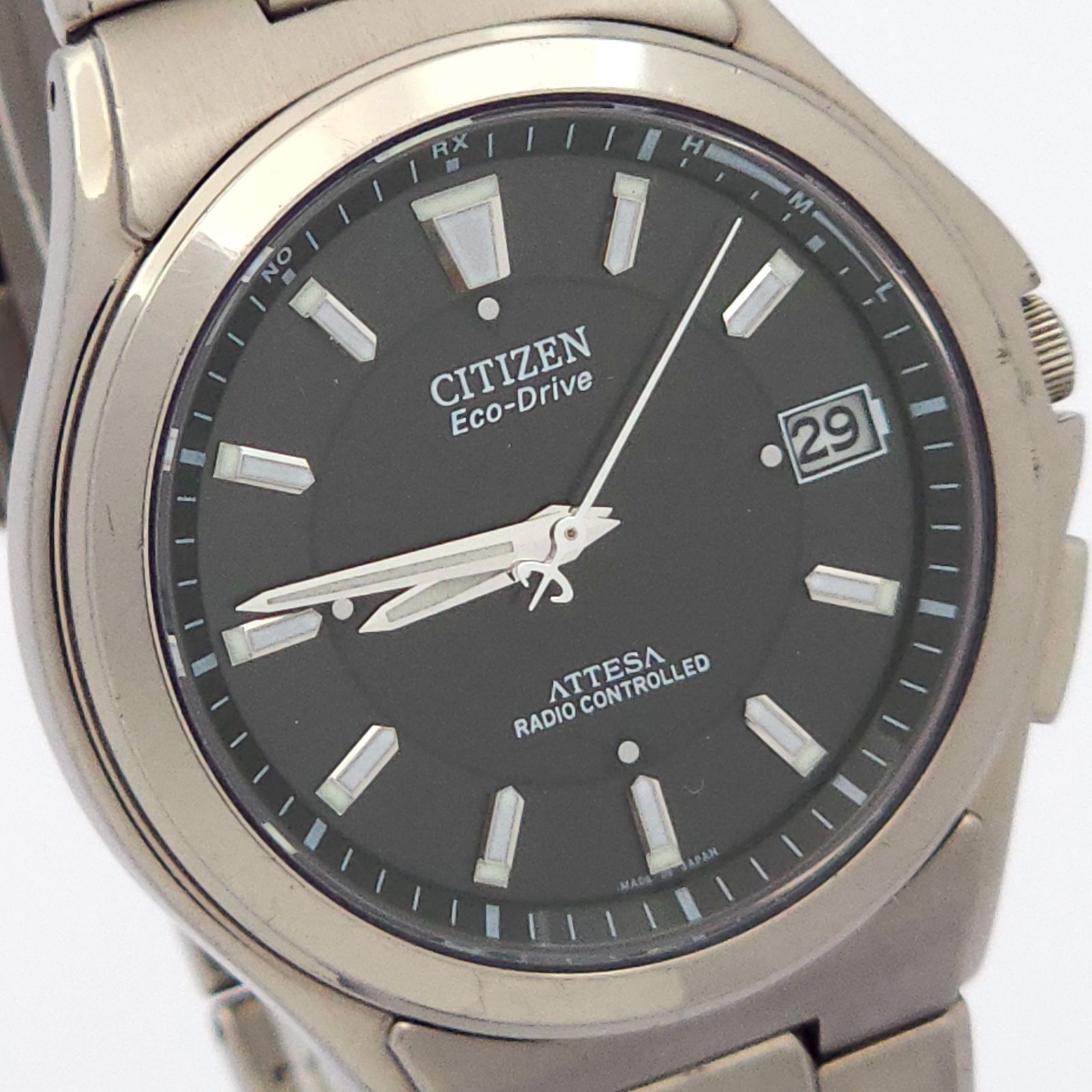 CITIZEN シチズン アテッサ H110-T011331 ソーラー電波 動作品 チタニウム