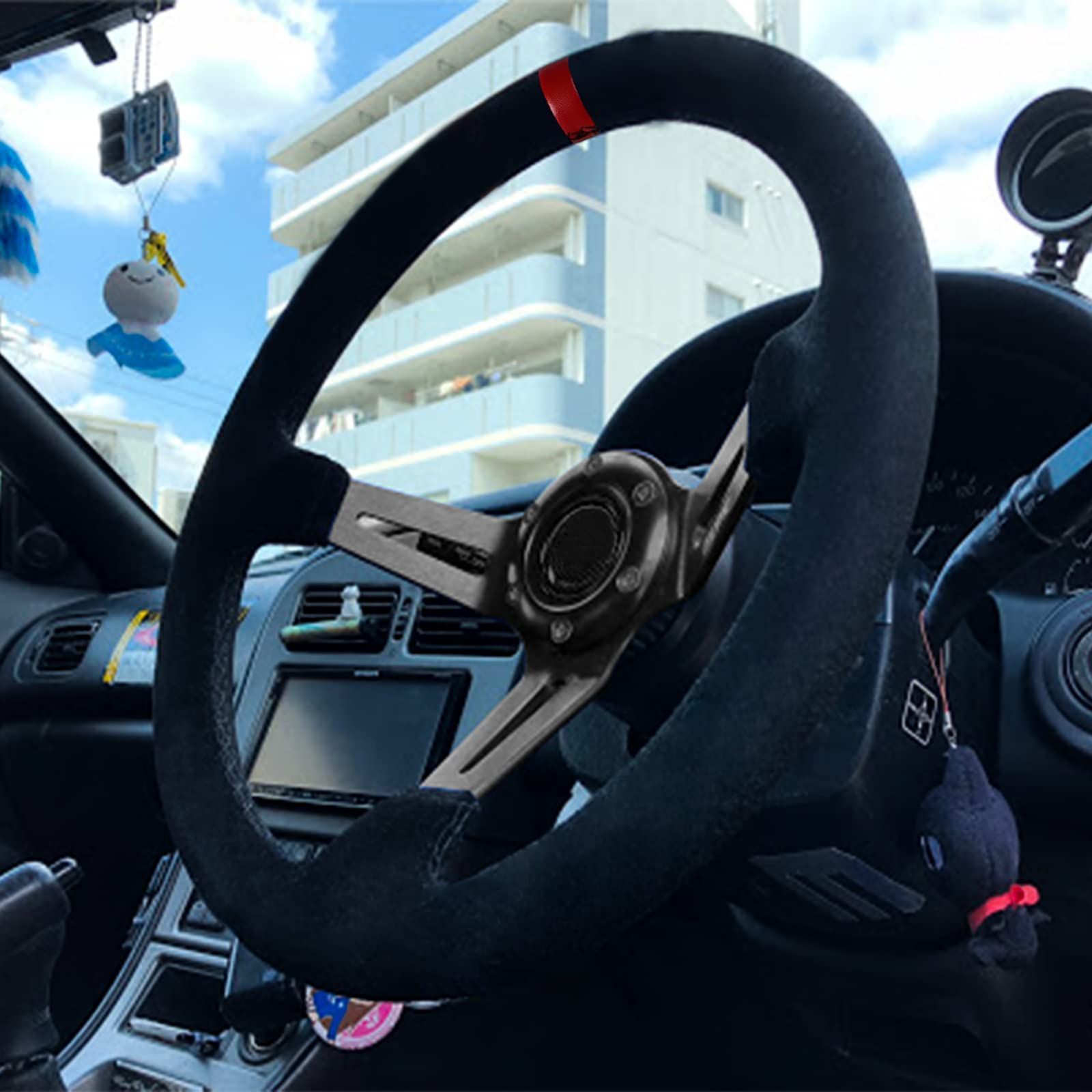 新品 VEHSUN ステアリング 35パイ ハンドル ブラックスポーク - メルカリ