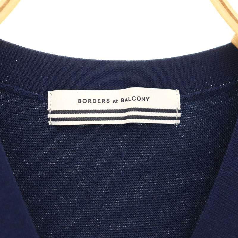 【極美品】BORDERS at BALCONY ビジュー ベスト ネイビー 36 ボーダーズアットバルコニー BORDERS at BALCONY 24SS BIJOU