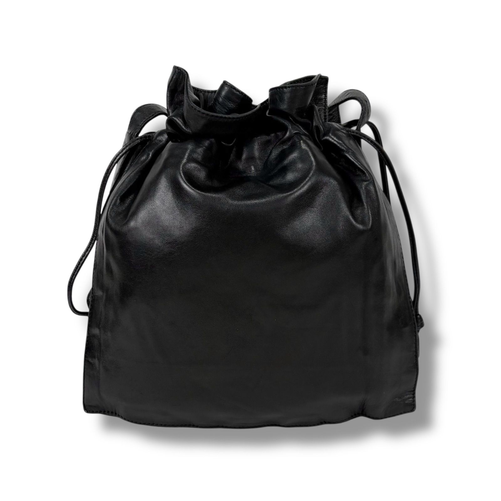 LOEWE 黒レザー巾着型ショルダーバッグ LOEWE 黒 レザー 巾着型 ショルダーバッグ 【公式通販】