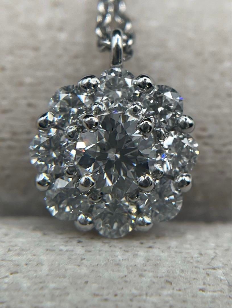 JQ331☆高級 ダイヤモンド0.528ct プラチナ ネックレス 鑑定付