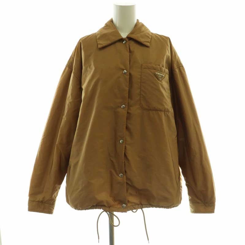 プラダ PRADA 24年 292210 Re-Nylon Blouson Jacket 中綿ジャケット アウター ナイロン 36 ベージュ |NR OS SH